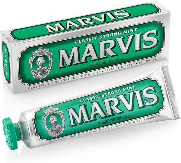 MARVIS Classic Strong Mint Toothpaste Intense Freshness, Plaque Removal, Sparkling White Smile 85ml
