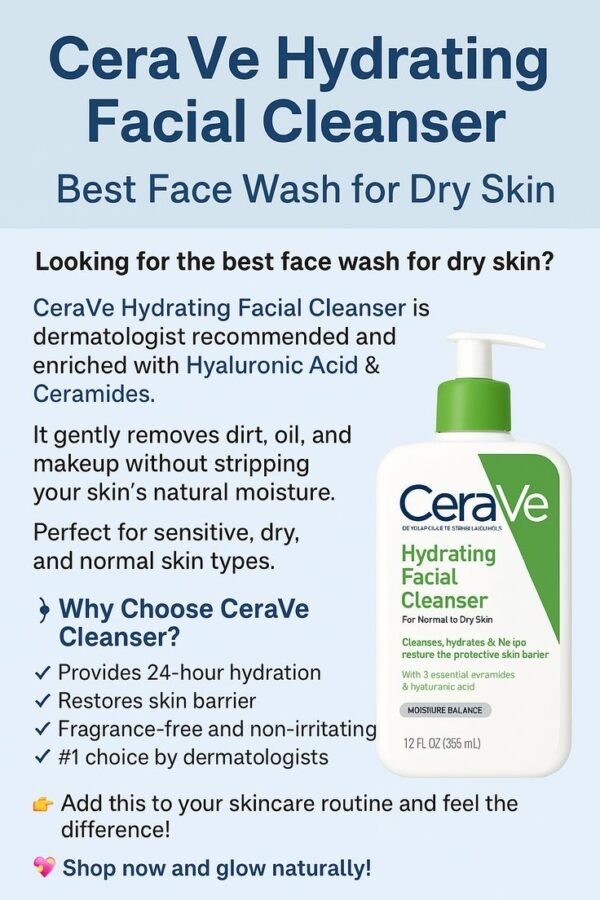 CeraVe Hydrating Cleanser For Normal To Dry Skin With Hyaluronic Acid 236ml || 473ml