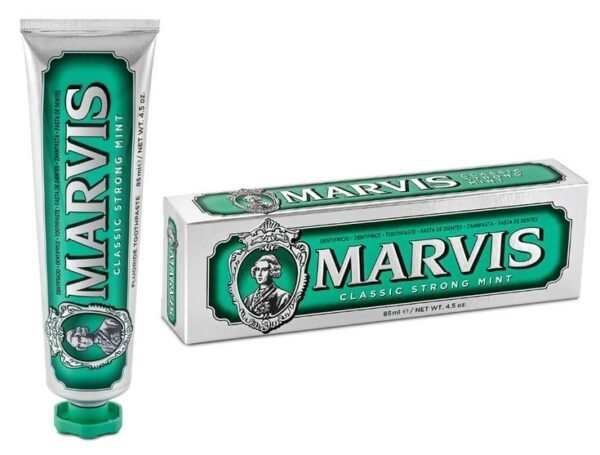 MARVIS Classic Strong Mint Toothpaste Intense Freshness, Plaque Removal, Sparkling White Smile 85ml