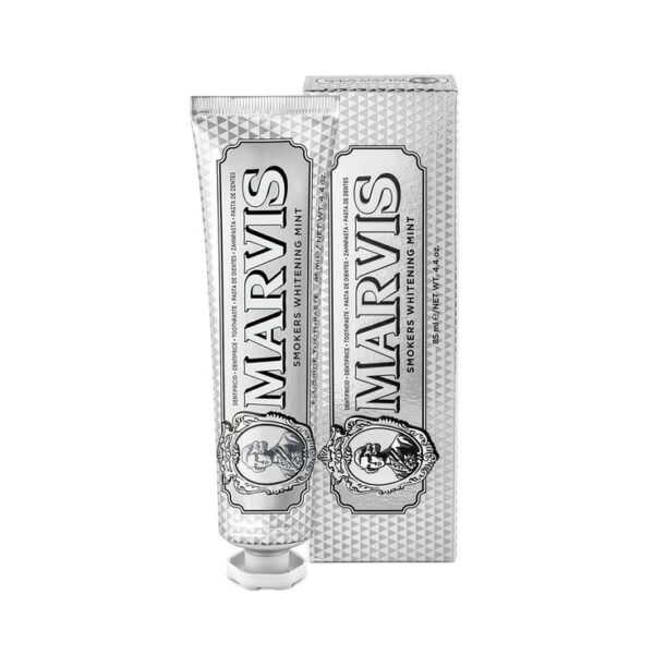 MARVIS Smokers Whitening Mint Toothpaste Intense Freshness, Plaque Removal, Sparkling White Smile 85ml